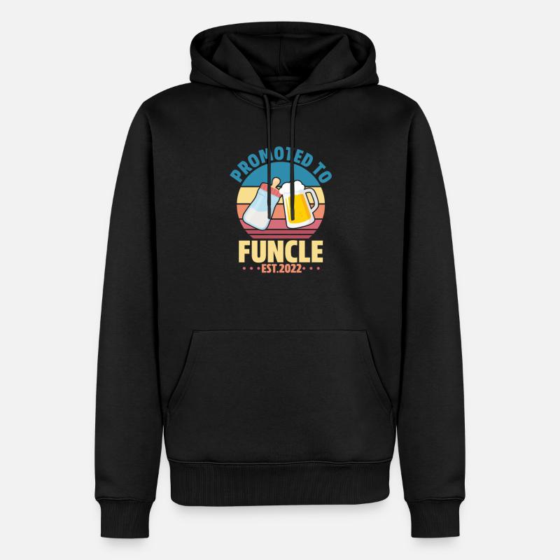 Grossesse 2022 Oncle - Sweat à capuche Premium bio Homme - noir