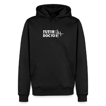 Médecin - Sweat à capuche Premium bio Homme - noir - Devant - Nico (187cm)
