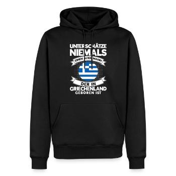 Grieche Griechen Griechenland Geschenk - Männer Premium Bio Hoodie - Schwarz - Vorne - Nico (187cm)