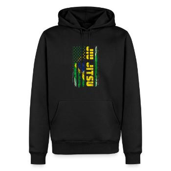 Jiu Jitsu Bjj Brésil Jiu-Jitsu USA Cadeau - Sweat à capuche Premium bio Homme - noir - Devant - Nico (187cm)