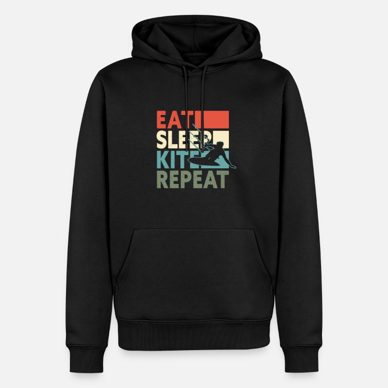 Kitesurfen - Männer Premium Bio Hoodie - Schwarz