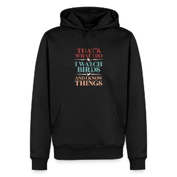 Ornithologie - Sweat à capuche Premium bio Homme - noir - Devant - Nico (187cm)