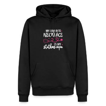 Læge Læge Læge Læge Assistent Assistent Gave - Herre Premium økologisk hoodie - sort - Foran - Nico (187cm)