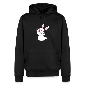 Hase - Männer Premium Bio Hoodie - Schwarz - Vorne - Nico (187cm)