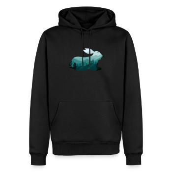 Hase - Männer Premium Bio Hoodie - Schwarz - Vorne - Nico (187cm)