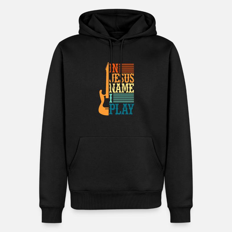 Guitare Jesus - Sweat à capuche Premium bio Homme - noir