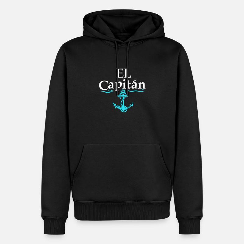 Capitaine - Sweat à capuche Premium bio Homme - noir