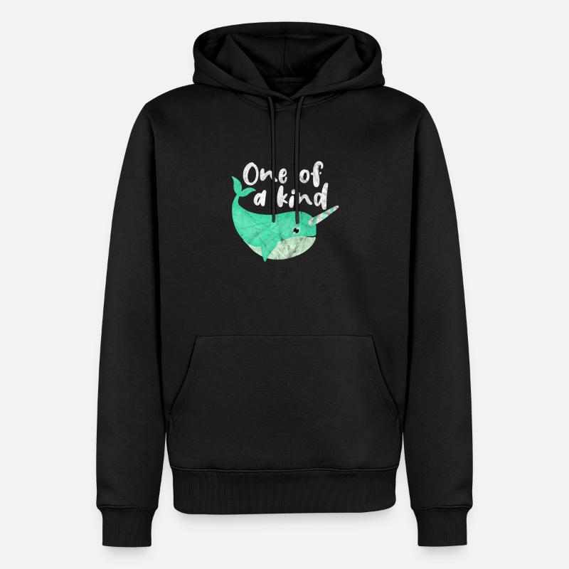 Narwal - Männer Premium Bio Hoodie - Schwarz