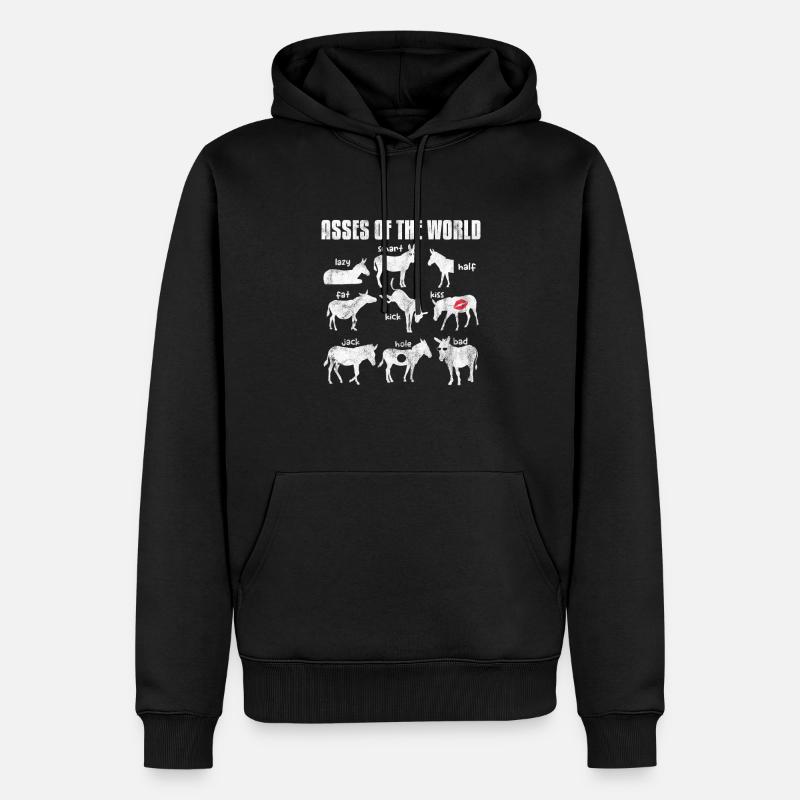 Âne - Sweat à capuche Premium bio Homme - noir