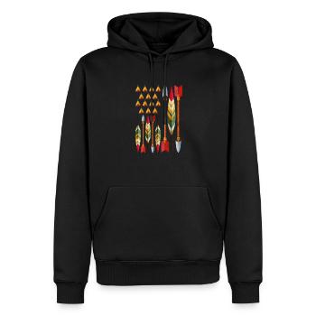 Cadeau Apache amérindien - Sweat à capuche Premium bio Homme - noir - Devant - Nico (187cm)