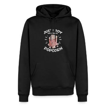 Popcorn Boy - Männer Premium Bio Hoodie - Schwarz - Vorne - Nico (187cm)