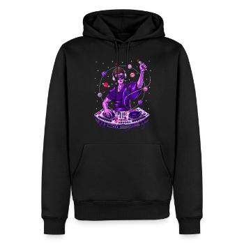 Bouddha Musique Psychédélique DJ - Sweat à capuche Premium bio Homme - noir - Devant - Nico (187cm)
