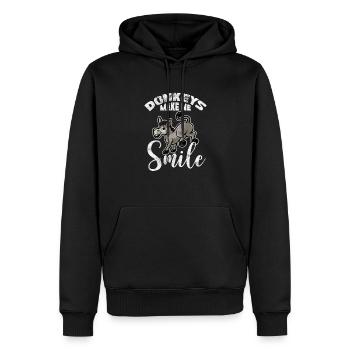 Âne - Sweat à capuche Premium bio Homme - noir - Devant - Nico (187cm)