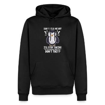 Pinguin - Männer Premium Bio Hoodie - Schwarz - Vorne - Nico (187cm)