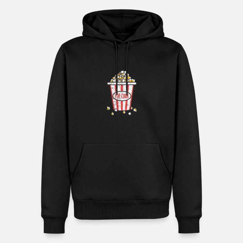 Popcorn - Männer Premium Bio Hoodie - Schwarz