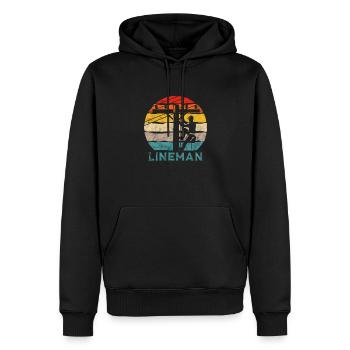 Monteur - Sweat à capuche Premium bio Homme - noir - Devant - Nico (187cm)