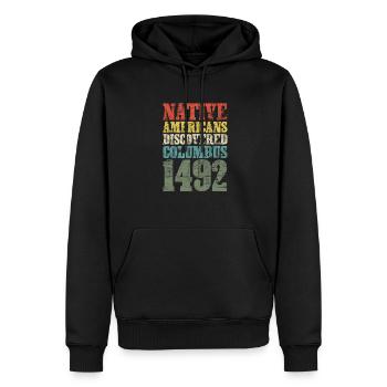 Cadeau Apache amérindien - Sweat à capuche Premium bio Homme - noir - Devant - Nico (187cm)