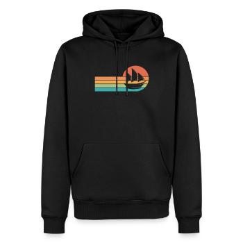 Capitaine - Sweat à capuche Premium bio Homme - noir - Devant - Nico (187cm)