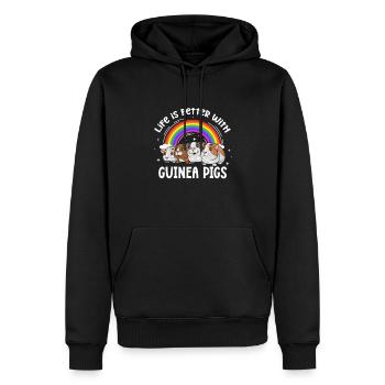 Cochon d’Inde Pet Guinea Pig Cadeau - Sweat à capuche Premium bio Homme - noir - Devant - Nico (187cm)