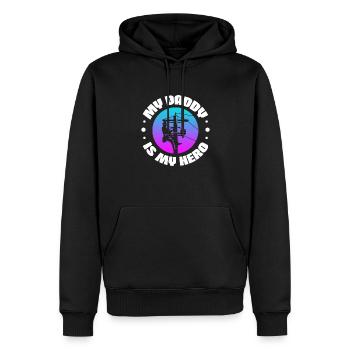 Elektriker Lineman Strom Strommast Geschenk - Männer Premium Bio Hoodie - Schwarz - Vorne - Nico (187cm)