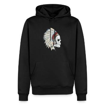 Indianer - Männer Premium Bio Hoodie - Schwarz - Vorne - Nico (187cm)
