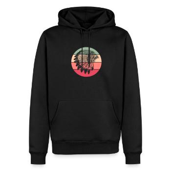 Indianer - Männer Premium Bio Hoodie - Schwarz - Vorne - Nico (187cm)