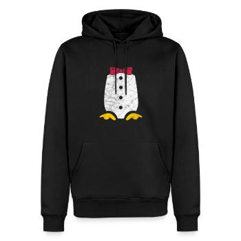 Pinguin - Männer Premium Bio Hoodie - Schwarz - Vorne - Nico (187cm)