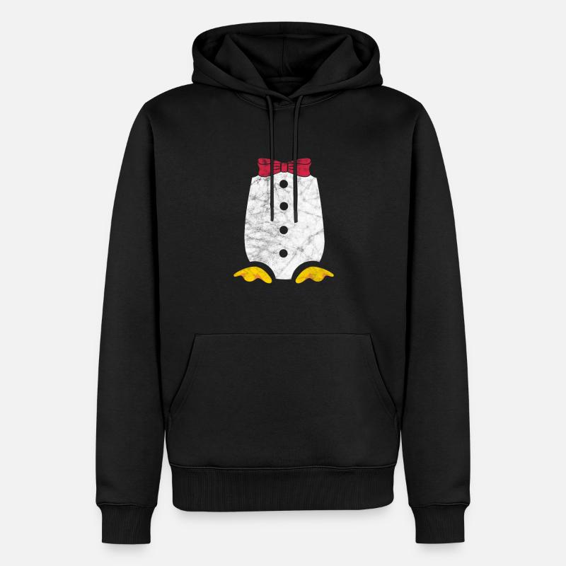 Pinguin - Männer Premium Bio Hoodie - Schwarz