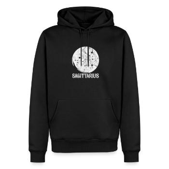 Schütze - Männer Premium Bio Hoodie - Schwarz - Vorne - Nico (187cm)
