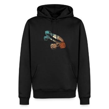 Skateboard Longboard Skater Skate Skaten Geschenk - Männer Premium Bio Hoodie - Schwarz - Vorne - Nico (187cm)
