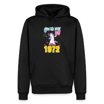 Licorne du 50e anniversaire - Sweat à capuche Premium bio Homme - noir - Devant - Nico (187cm)
