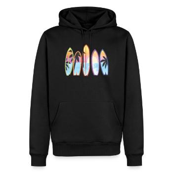 Planches de surf Plage Graphique Surfboard - Sweat à capuche Premium bio Homme - noir - Devant - Nico (187cm)