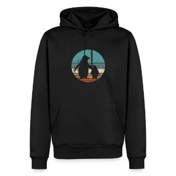 Pinguin - Männer Premium Bio Hoodie - Schwarz - Vorne - Nico (187cm)