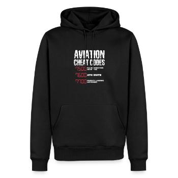 Pilot Flugzeug Fliegen Flieger Geschenk - Männer Premium Bio Hoodie - Schwarz - Vorne - Nico (187cm)