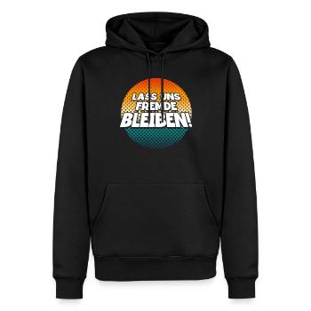 Lass Uns Fremde Bleiben - Männer Premium Bio Hoodie - Schwarz - Vorne - Nico (187cm)