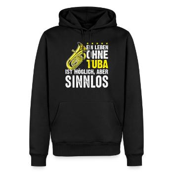 Tuba Orchester Spruch - Männer Premium Bio Hoodie - Schwarz - Vorne - Nico (187cm)