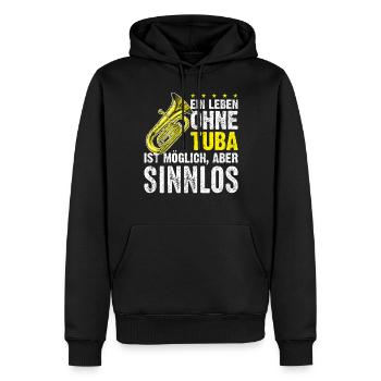 Tuba Tubaspieler Musik Spruch - Männer Premium Bio Hoodie - Schwarz - Vorne - Nico (187cm)