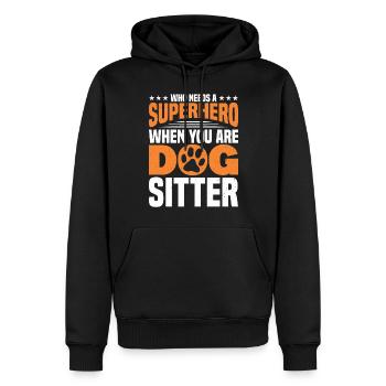 Hundesitter Hundesitting Hundeausführer - Männer Premium Bio Hoodie - Schwarz - Vorne - Nico (187cm)