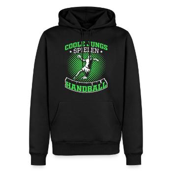 Handball Jungs - Männer Premium Bio Hoodie - Schwarz - Vorne - Nico (187cm)