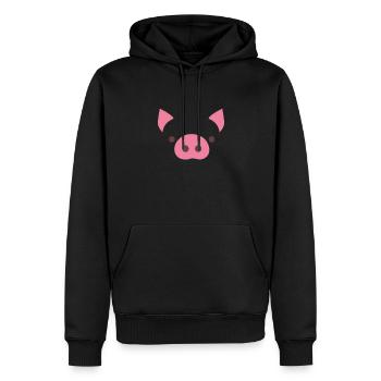 Cochon - Sweat à capuche Premium bio Homme - noir - Devant - Nico (187cm)