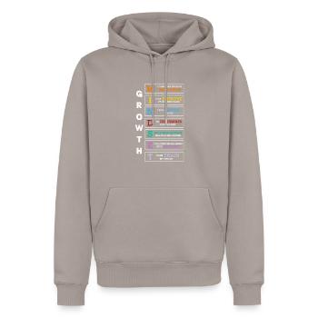 Motivation - Männer Premium Bio Hoodie - Taupe - Vorne - Nico (187cm)