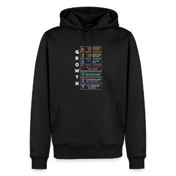 Motivation - Sweat à capuche Premium bio Homme - noir - Devant - Nico (187cm)
