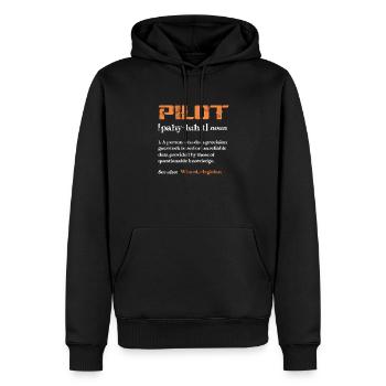 Pilot - Premium økologisk hettegenser for menn - svart - Foran - Nico (187cm)