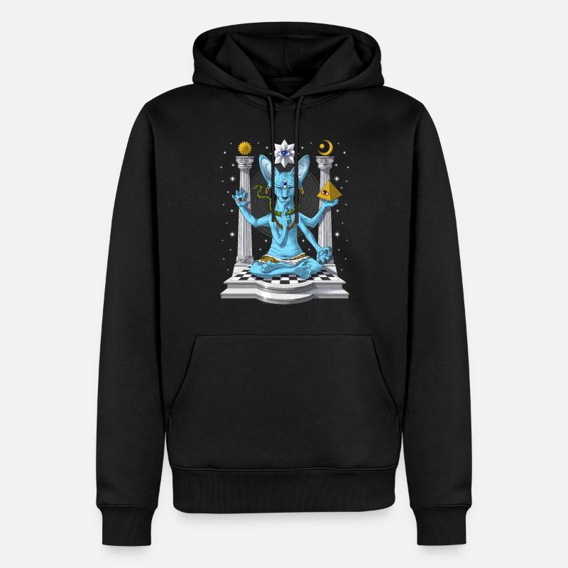 Sphynx Chat Psychédélique Shiva - Sweat à capuche Premium bio Homme - noir