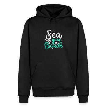 Vacances à la plage Été Soleil Mer Cadeau de vacances - Sweat à capuche Premium bio Homme - noir - Devant - Nico (187cm)