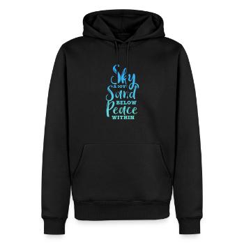 Strand - Männer Premium Bio Hoodie - Schwarz - Vorne - Nico (187cm)