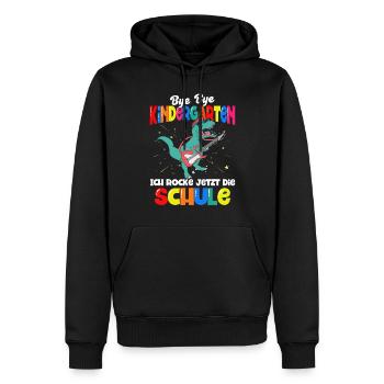 Dinosaurier Schulbeginn Schulanfänger Schulkind - Männer Premium Bio Hoodie - Schwarz - Vorne - Nico (187cm)