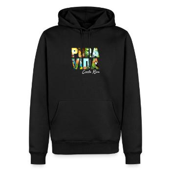 Costa Rica - Sweat à capuche Premium bio Homme - noir - Devant - Nico (187cm)