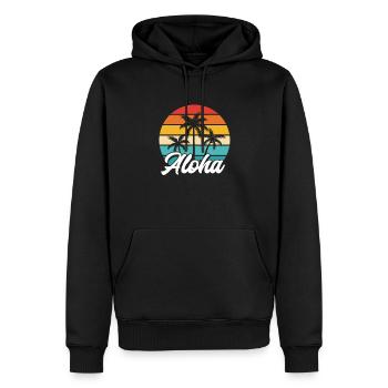 Hawaï - Sweat à capuche Premium bio Homme - noir - Devant - Nico (187cm)