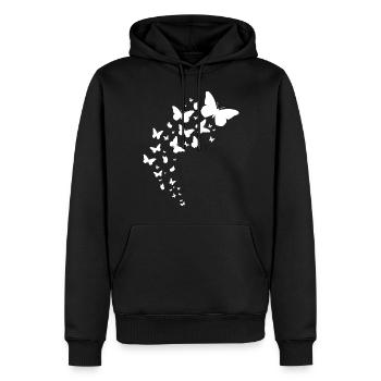 Papillons mignons Graphiques Butterfly Lovers Nature - Sweat à capuche Premium bio Homme - noir - Devant - Nico (187cm)